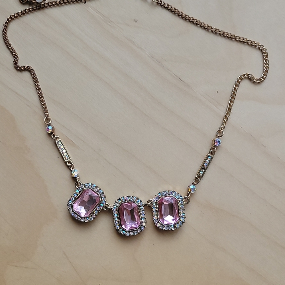 Betsy Johnson rectangle rhinestone necklace
